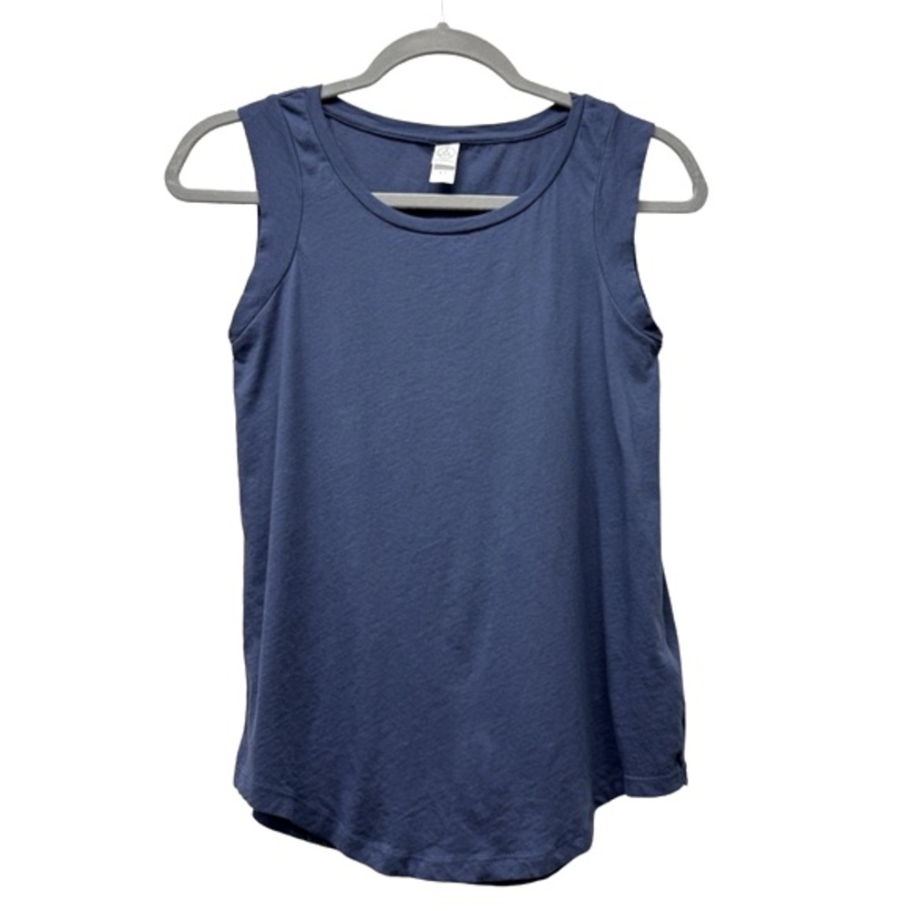 Alternative cotton tank top, crew neck, cotton, blue, size women's XS